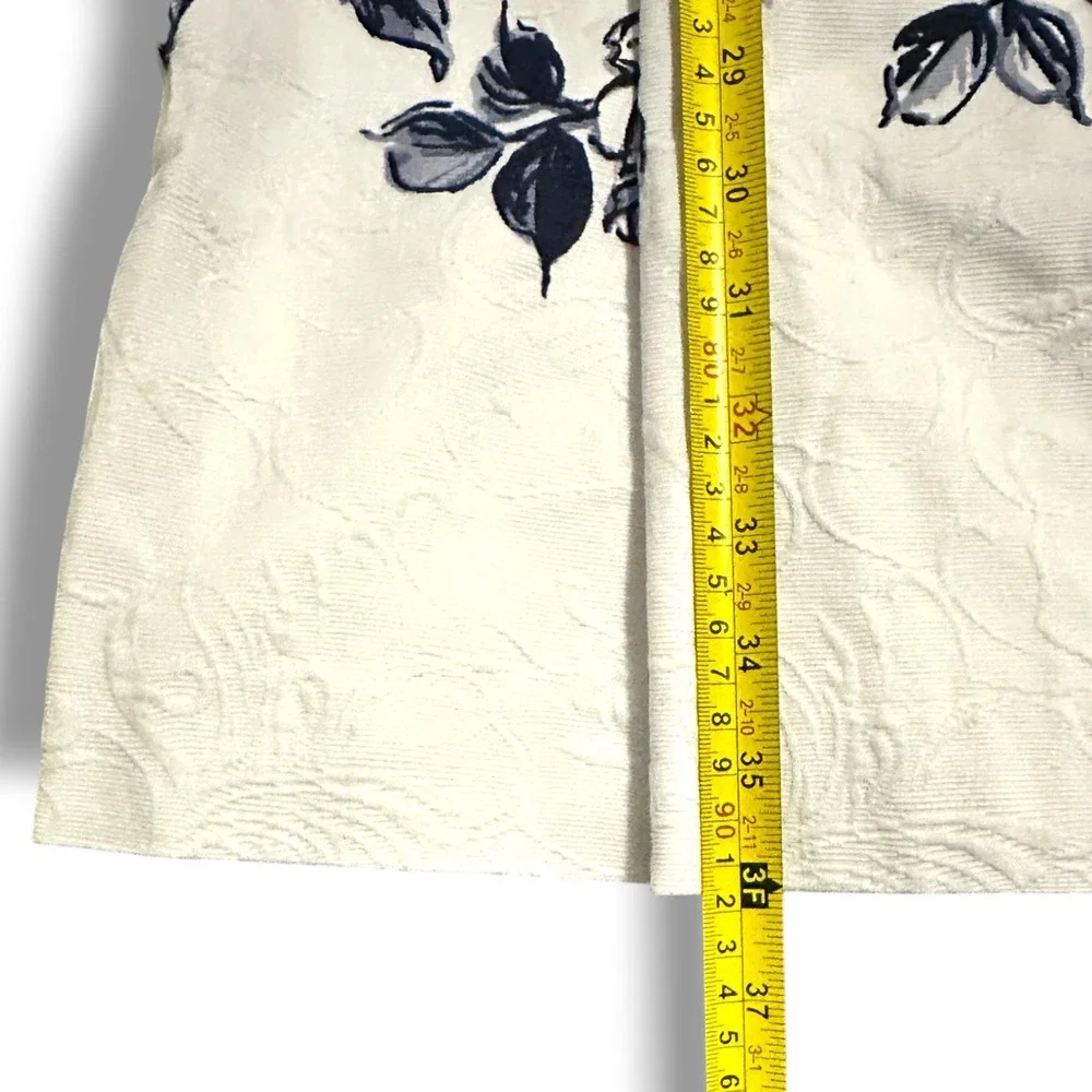 Talbots Delft Blue Floral Fit Flare Dress Sleeveless Lined Classic 2P Garden - Picture 9 of 10
